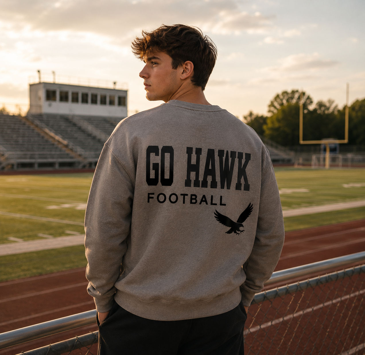 Go Hawk Football Heritage Crewneck Sweatshirt