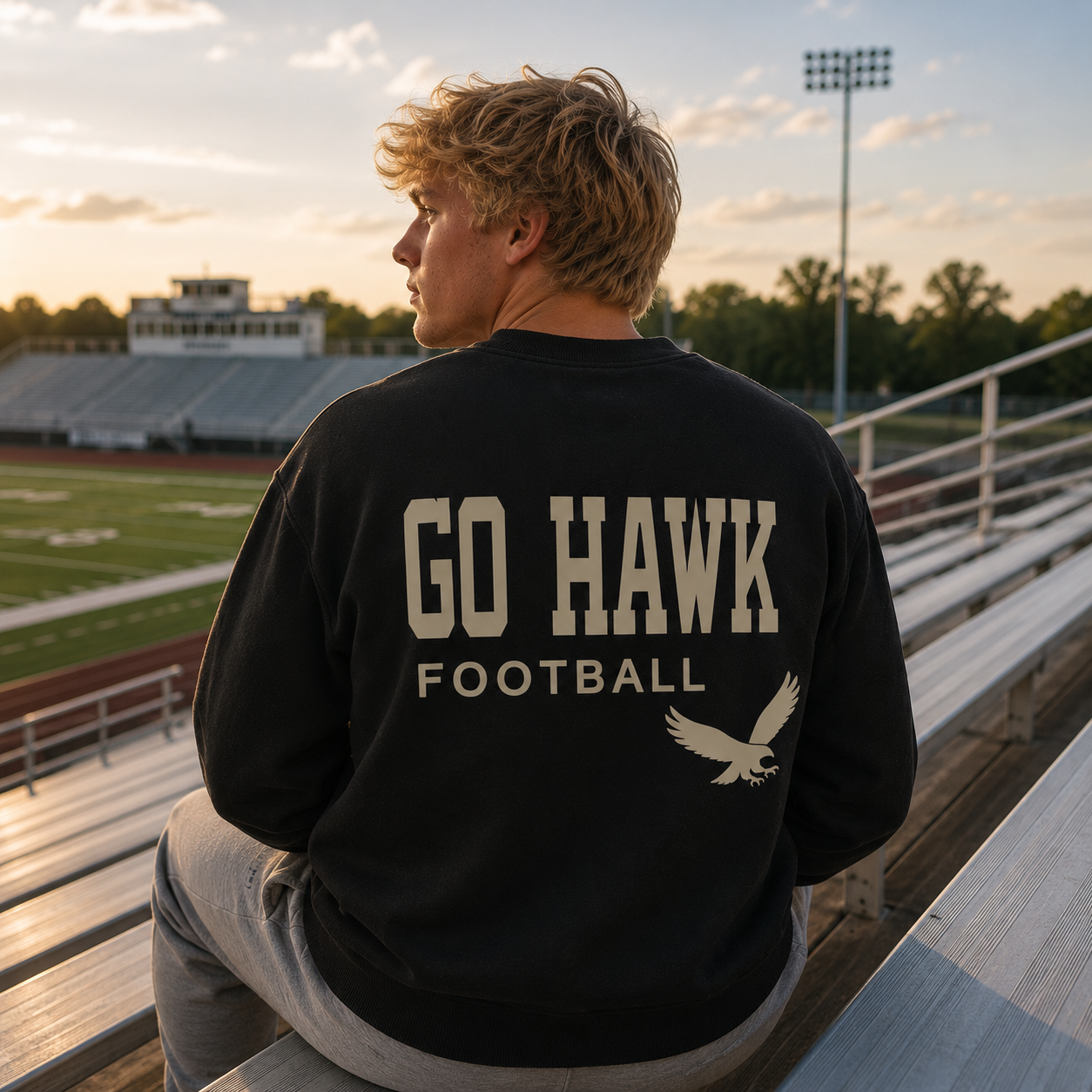 Go Hawk Football Heritage Crewneck Sweatshirt