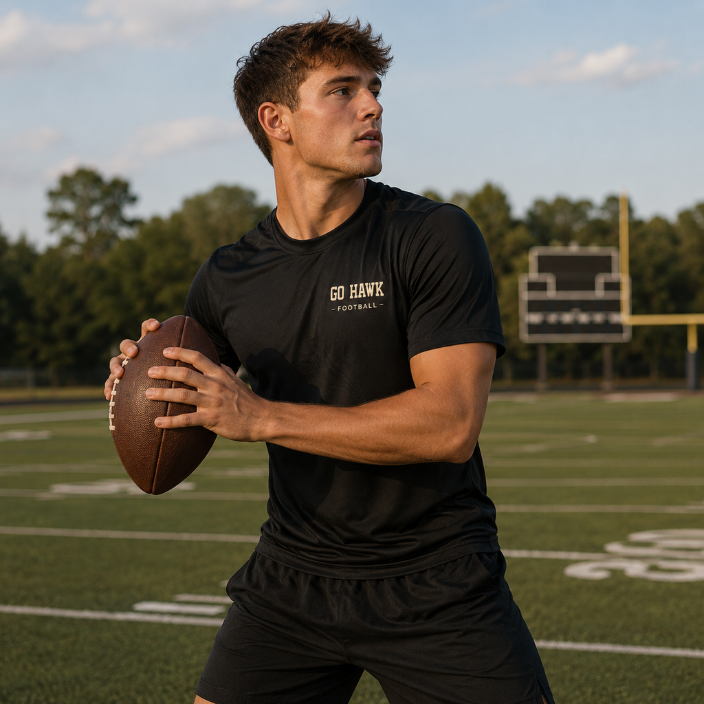 Go Hawk Football Performance Tee