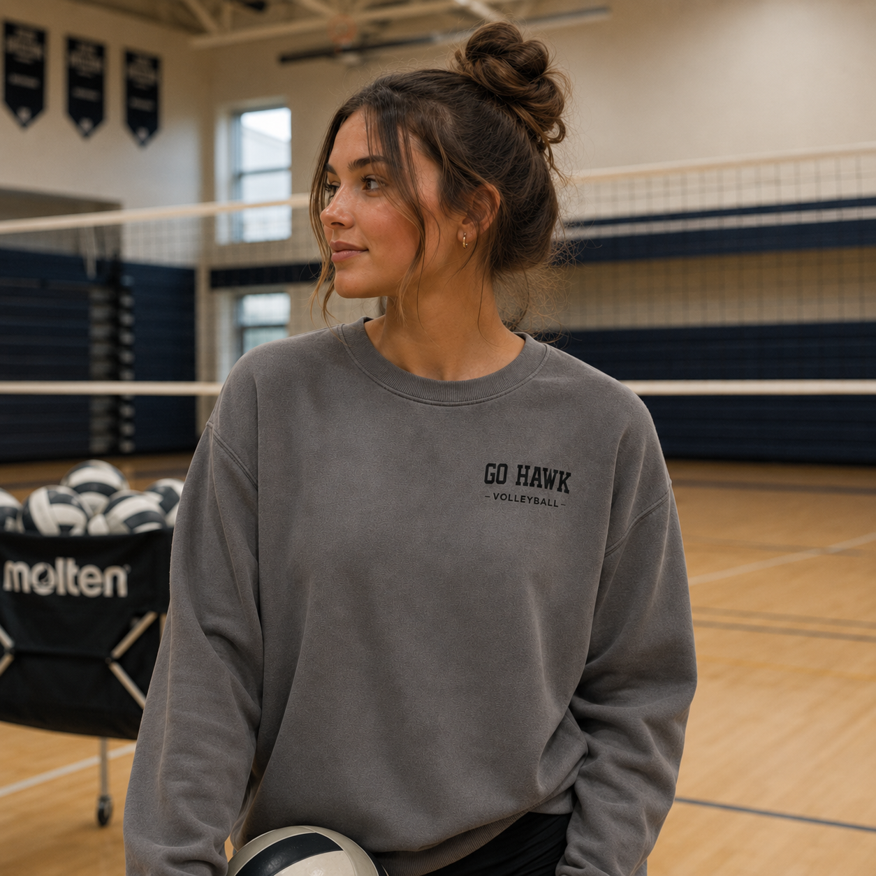 Go Hawk Volleyball Heritage Crewneck Sweatshirt