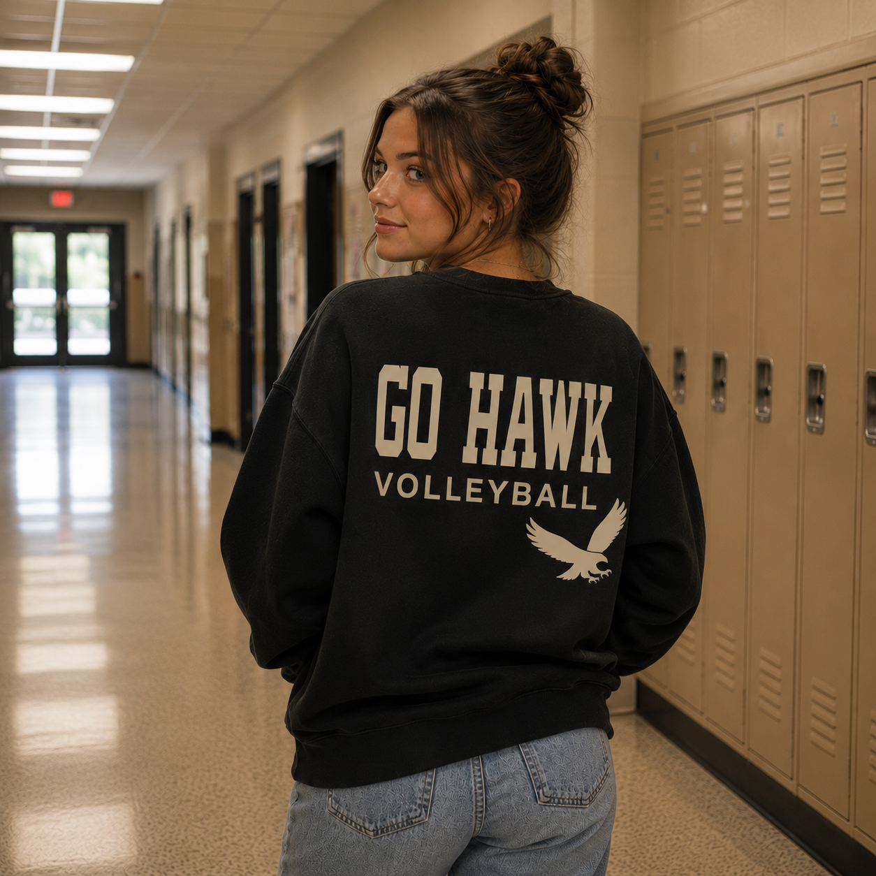 Go Hawk Volleyball Heritage Crewneck Sweatshirt