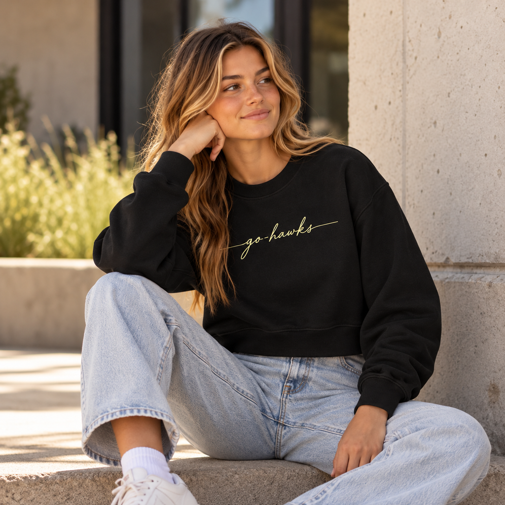 Go Hawks Cropped Sweatshirt
