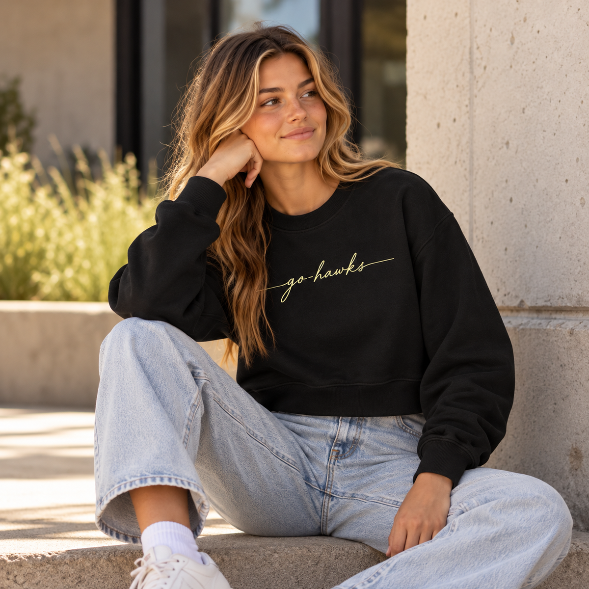 Go Hawks Cropped Sweatshirt