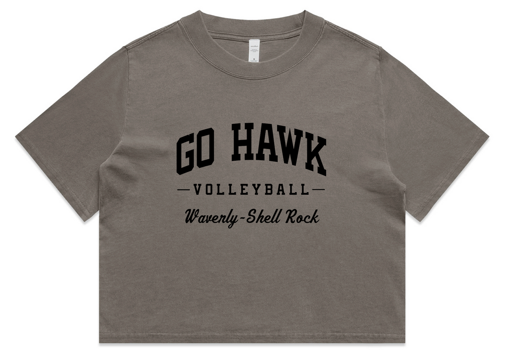Go Hawk Volleyball Cropped Tee