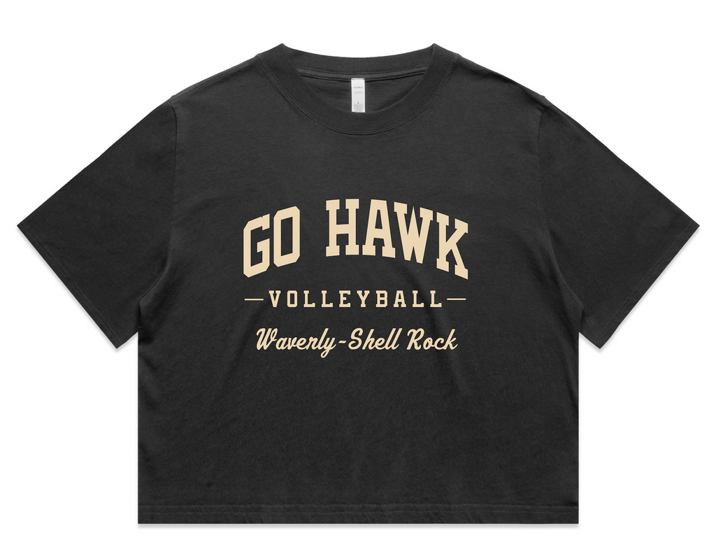 Go Hawk Volleyball Cropped Tee