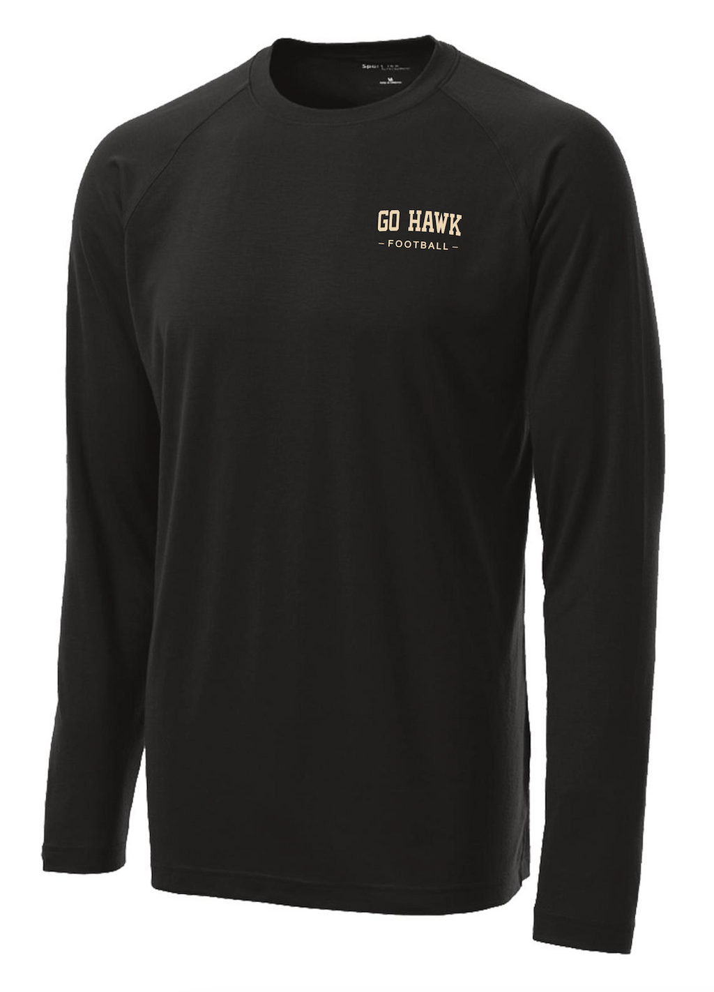 Go Hawk Football Performance Long Sleeve Tee