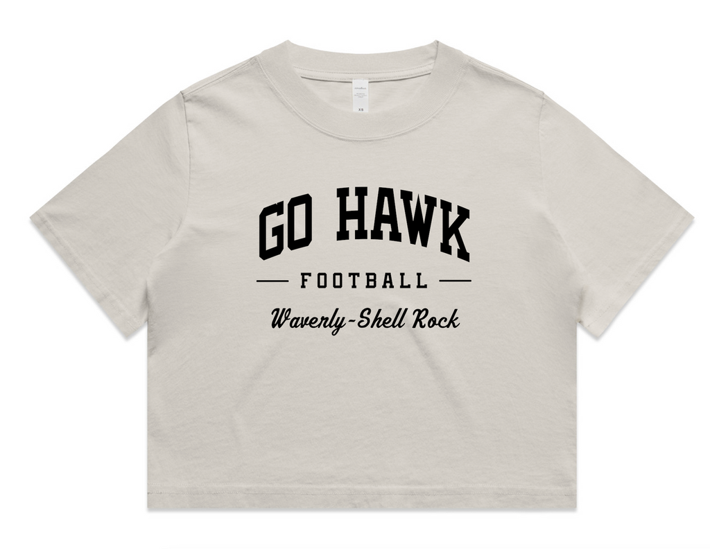 Go Hawk Football Cropped Tee