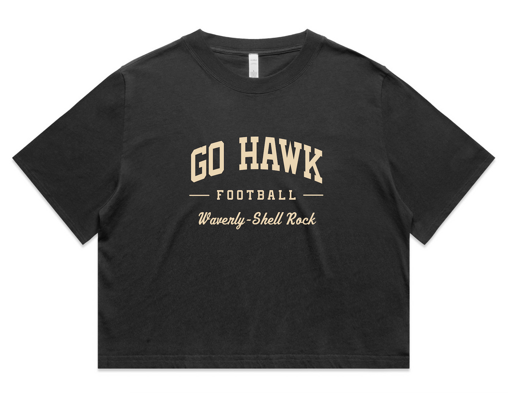 Go Hawk Football Cropped Tee
