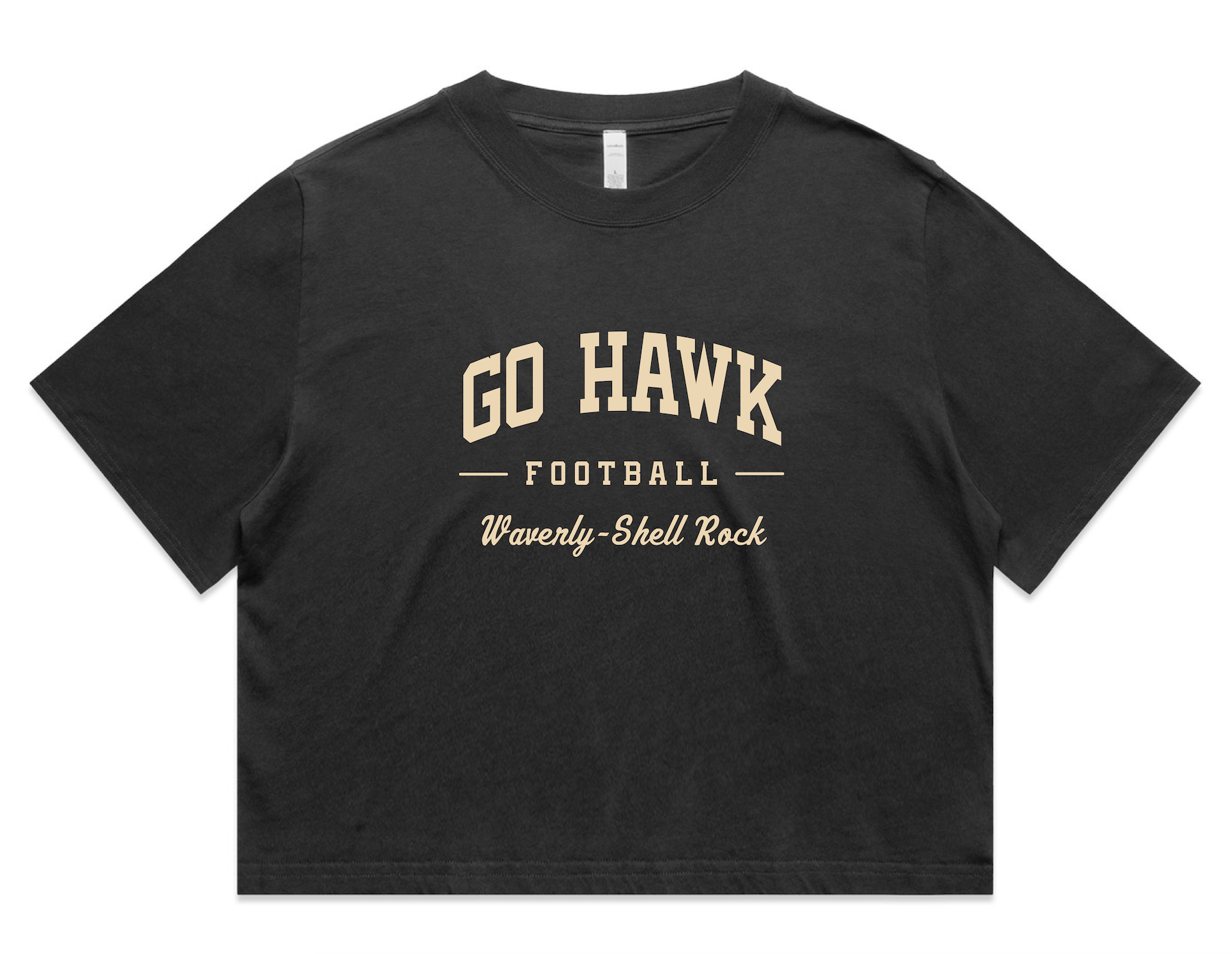 Go Hawk Football Cropped Tee