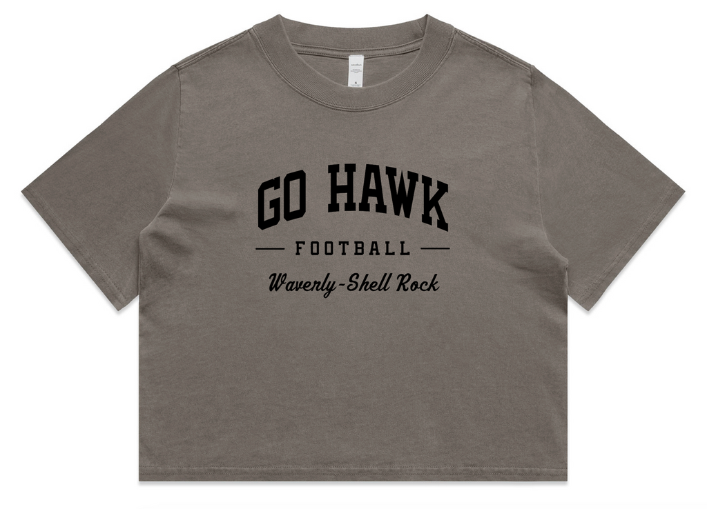 Go Hawk Football Cropped Tee