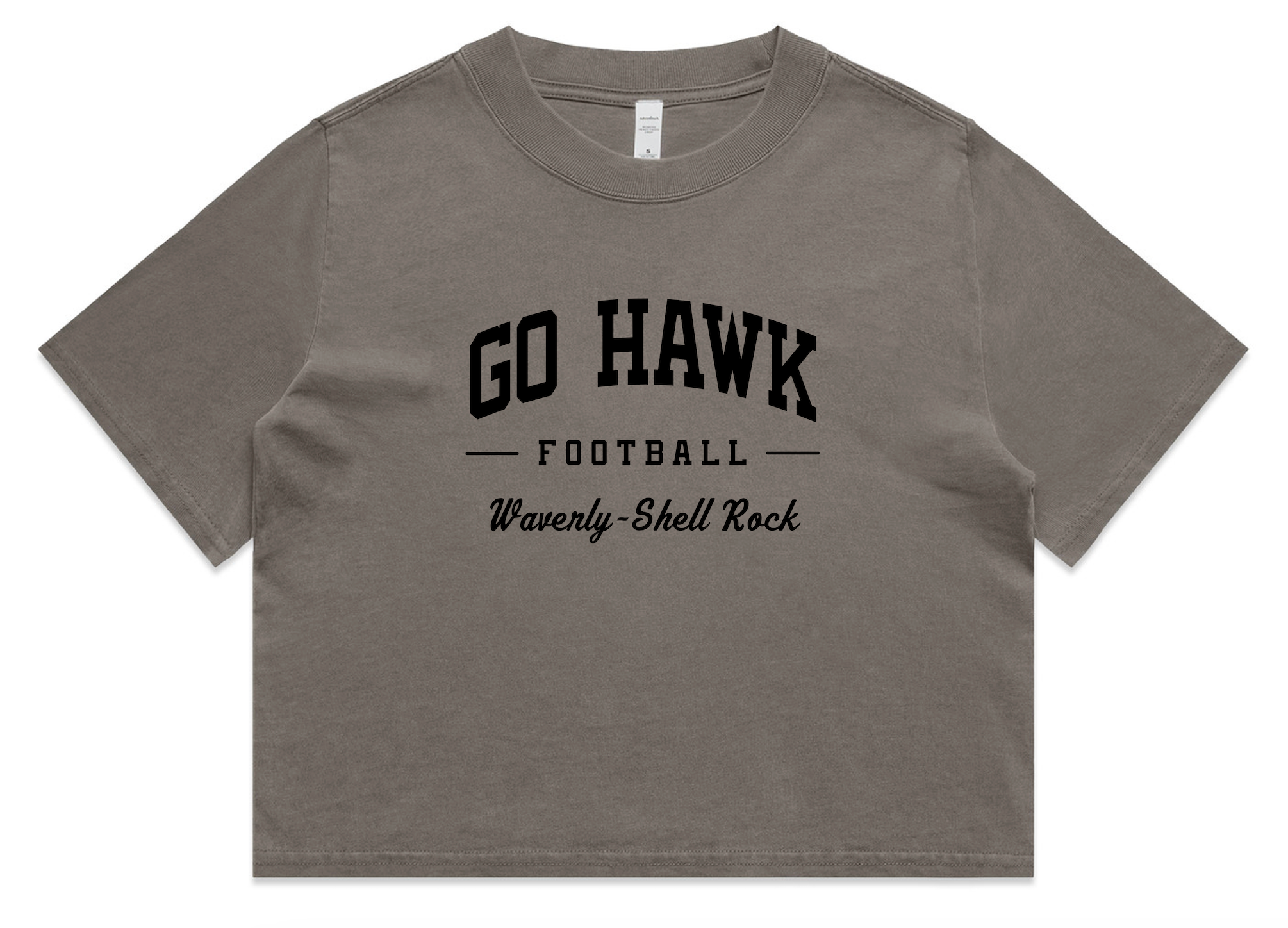Go Hawk Football Cropped Tee